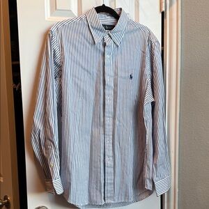Ralph Lauren Striped Dress Shirt in Blue and White